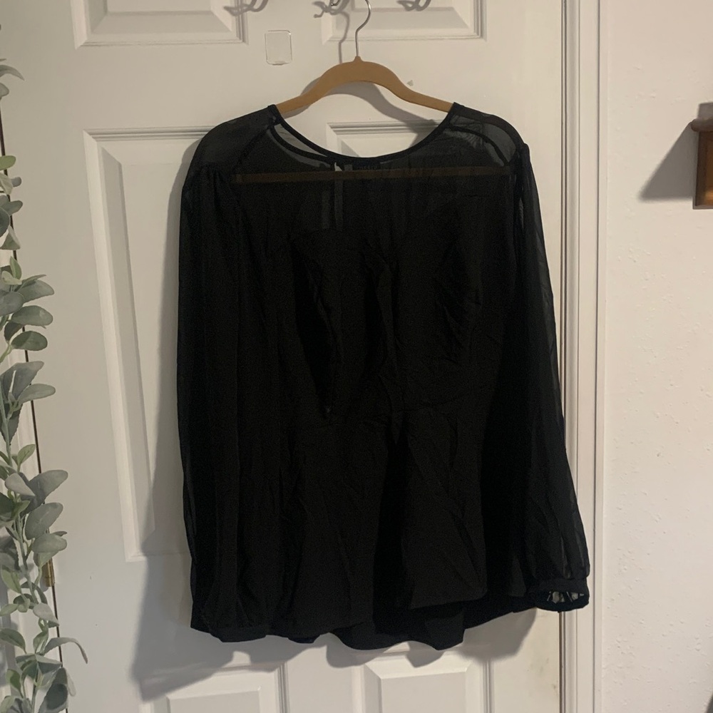 Torrid Black Sheer Blouse